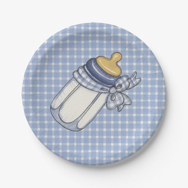 Assiettes En Carton Bouteille Bleue (Devant)