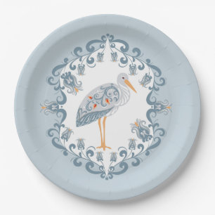 Assiettes En Carton Boutique d'art populaire Whimsical BABY SHOWER
