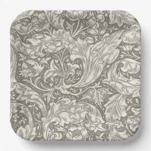 Assiettes En Carton Bouton de fiancé de William Morris damassé antique