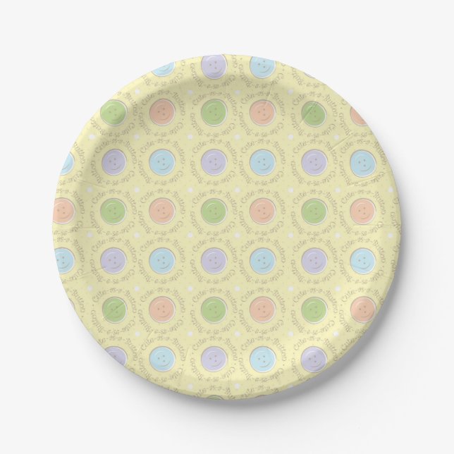 Assiettes En Carton Bouton mignon (Devant)