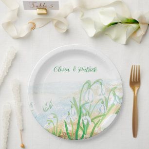 Assiettes En Carton Boutons blancs