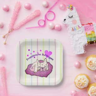 Assiettes En Carton Bouvier français anniversaire Bulldog français