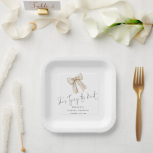 Assiettes En Carton Bow Crème Moderne Attache La Fête des mariées De K