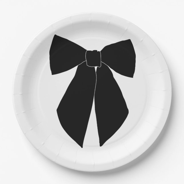 Assiettes En Carton Bow noir (Devant)