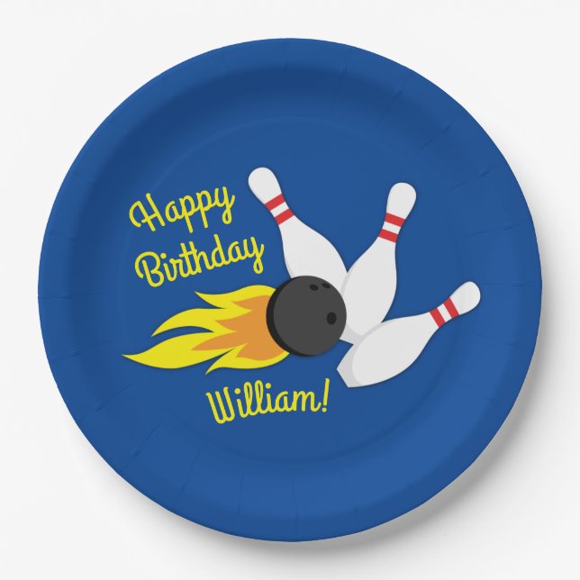 Assiettes En Carton Bowling Anniversaire de enfant Party Cute Sports P (Devant)