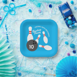 Assiettes En Carton Bowling Anniversaire fête thème Plaques papier car