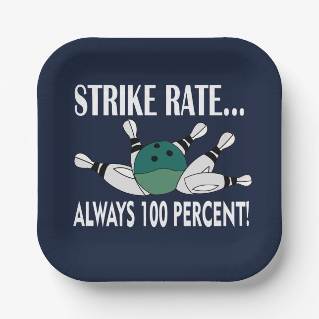 Assiettes En Carton Bowling Pin Ball Strike Team Party (Recto)