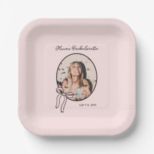 Assiettes En Carton Bows & Babes Bachelorette Rose fille personnalisée