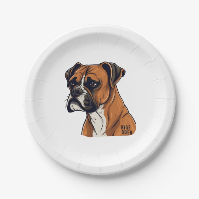Assiettes En Carton Boxer Bark Designs Punchy Graphic designs (Devant)