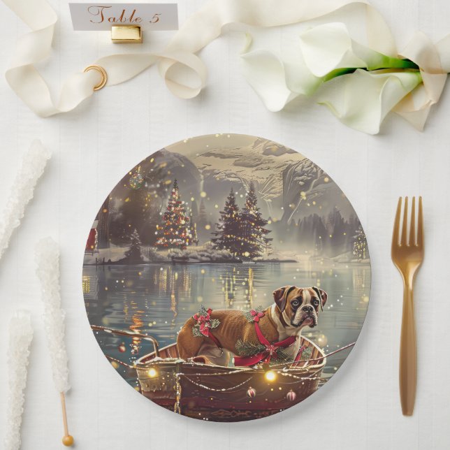 Assiettes En Carton Boxer Christmas Festive Voyage (Mariage)