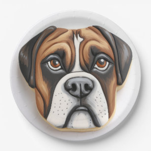 Assiettes En Carton Boxer Dog 3D Inspiré