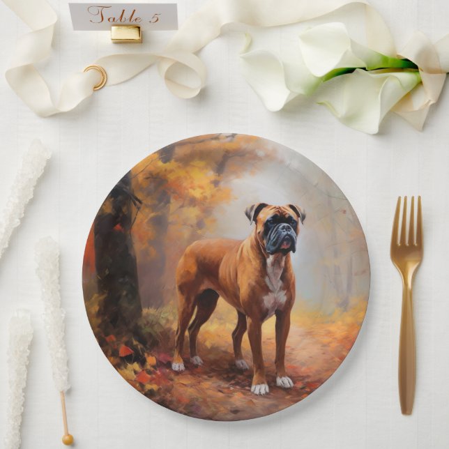 Assiettes En Carton Boxer en automne Feuilles automne Inspire (Mariage)