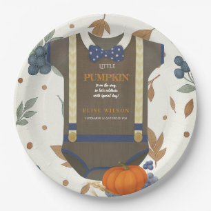 Assiettes En Carton Boy baby shower autum chute bleu burlap bodysuit