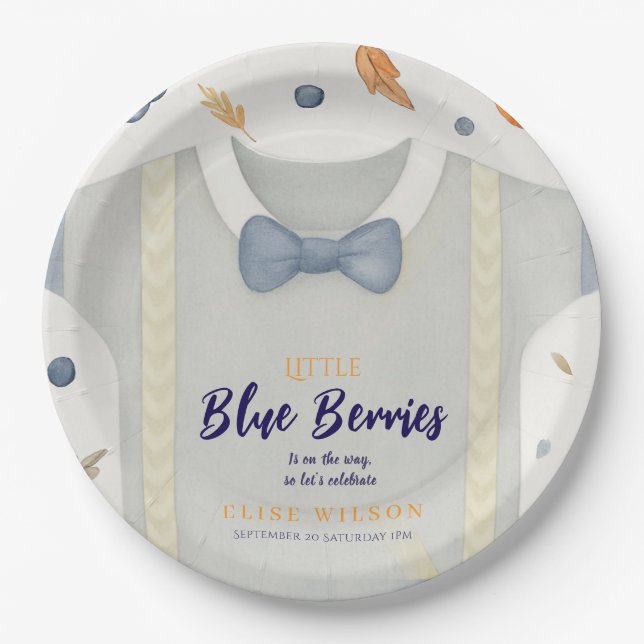 Assiettes En Carton Boy baby shower autum chute burlap bodysuit invita (Devant)