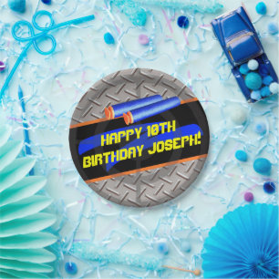 Assiettes En Carton Boys Anniversaire Fête Dart Wars Laser Tag Décor