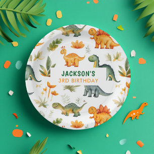 Assiettes En Carton Boys Dinosaur Anniversaire Plaque Papier