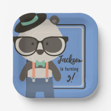 Boys Hipster Mister Panda Bear Anniversaire