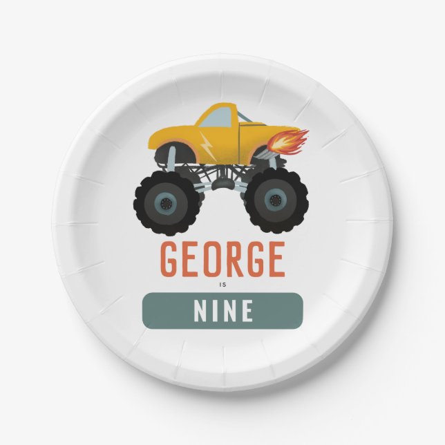 Assiettes En Carton Boys Hot Truck Anniversaire de enfant (Devant)