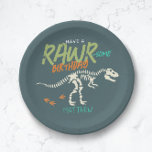 Assiettes En Carton Boys mignon Dinosaur creuser Fossil Anniversaire d<br><div class="desc">Ce modèle mignon et moderne de plaque de papier d'anniversaire pour garçons est doté d'un squelette de dinosaure t-Rex. Les assiettes peuvent être personnalisées avec le nom de vos enfants - le parfait dinosaure fossile creuser la vaisselle thématique!</div>