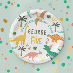 Assiettes En Carton Boys mignonne Jungle Dinosaur T-Rex Enfants 5e ann