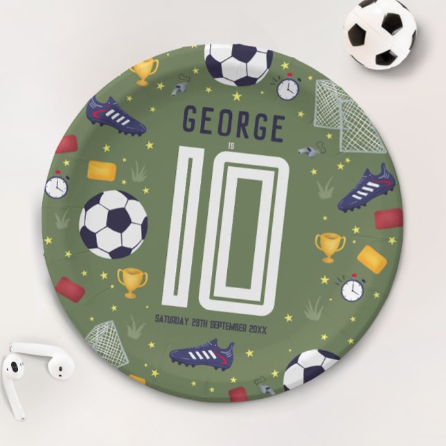 Assiettes En Carton Boys Modern Sports Soccer Kids Birthday (Créateur téléchargé)