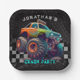 Assiettes En Carton Boys Monster Truck Rally Anniversaire