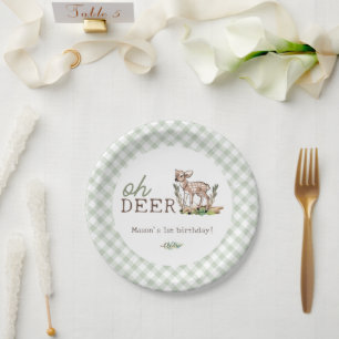 Assiettes En Carton Boy's Oh Deer Woodland Baby Deer Birthday