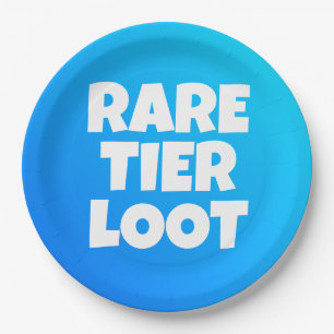 Assiettes En Carton Boys Rare Tier Loot Blue Gamer Slogan