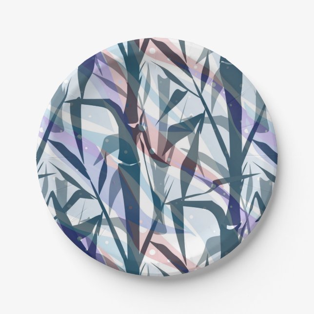 Assiettes En Carton Branches en bambou. (Devant)