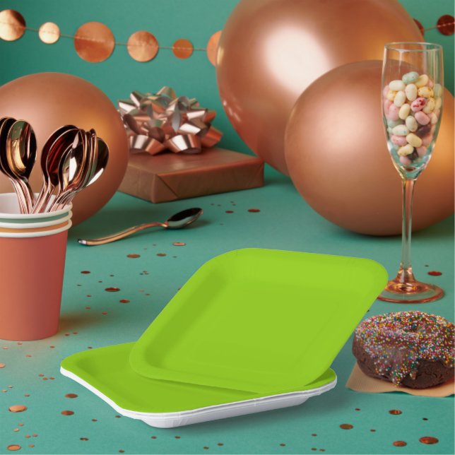 Assiettes En Carton Brat vert uni (Multi)