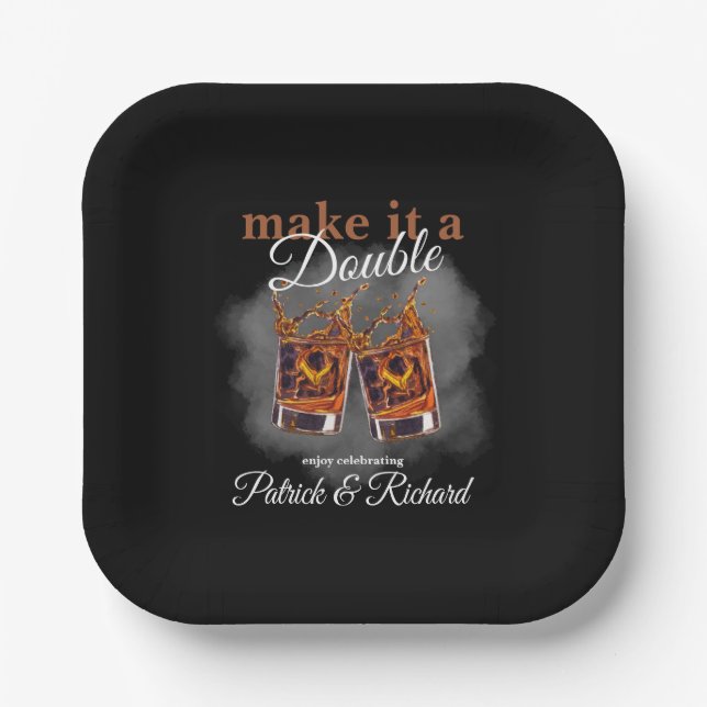 Assiettes En Carton Bravo en faire une double fête Whiskey Glass (Recto)