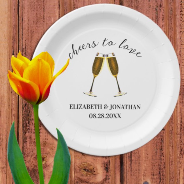Assiettes En Carton Bravo pour aimer les lunettes de champagne (Créateur téléchargé)