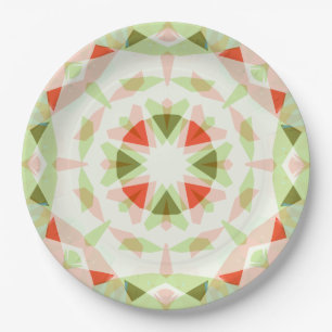 Assiettes En Carton Bright Red Cute Green Rose Star Baby shower de fil