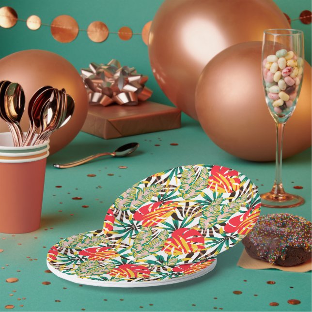 Assiettes En Carton Bright Tropical (Multi)