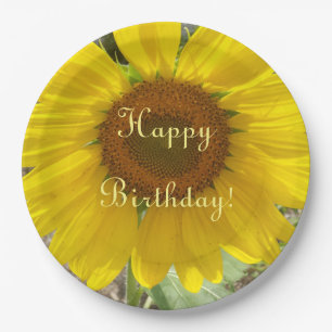Assiettes En Carton Brillant Tournesol Jaune Plaque Papier Anniversair