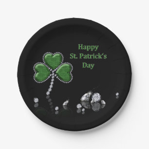 Assiettes En Carton Brilliant Happy St. Patrick's Day Diamonds