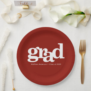 Assiettes En Carton Brique rouge brique audacieuse typographie simple