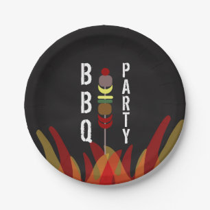 Assiettes En Carton Brochettes de viande BBQ Cook Out Party