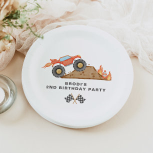 Assiettes En Carton BRODI Red Monster Truck Boy Anniversaire