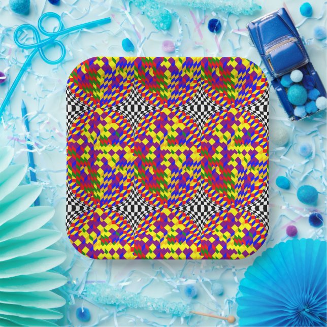 Assiettes En Carton Broken Cube par Kenneth Yoncich (Fête)