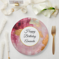Brosse artistique touche Gold et rose Anniversaire