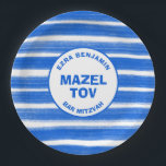 Assiettes En Carton Brosse Bleu Bat mitzvah de la barre personnalisée<br><div class="desc">Plaque de papier parfaite pour un bat mitzvah, bar mitzvah ou autre célébration juive ! L'art abstrait fait main avec des coups de pinceau lâche pour vous sur le devant! ENTIÈREMENT PERSONNALISABLE ! Cliquez sur "Personnaliser" ci-dessus pour modifier le texte. Cliquez sur "modifier à l'aide de l'outil de conception" pour...</div>