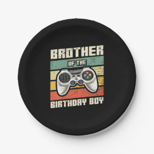 Assiettes En Carton Brother Of The Birthday Boy Gamer Cadeau