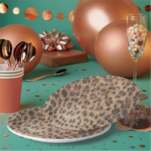 Assiettes En Carton Brown Leopard Poster de animal Sparkle