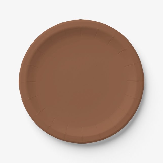 Assiettes En Carton Brown solide (Devant)