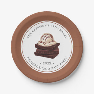 Assiettes En Carton Brownie Bake Plaque papier à thème