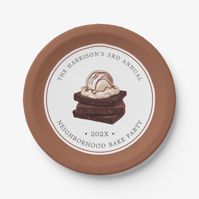 Assiettes En Carton Brownie Bake | Plaque papier à thème (Devant)