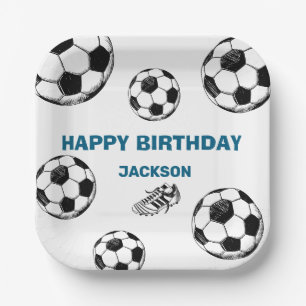 Assiettes En Carton Bruh. Plaques en papier de Football d'anniversaire