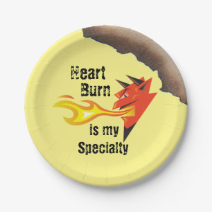 Assiettes En Carton Brûler le coeur du diable de feu est ma spécialité