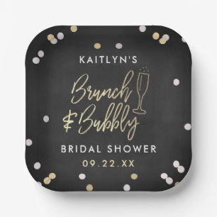 Assiettes En Carton Brunch & Bubbly Confetti Enterrement de Vie de Jeu